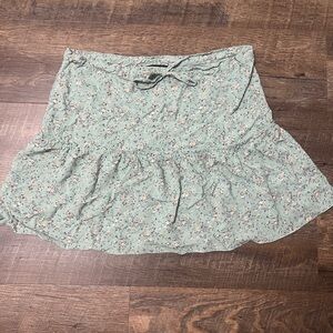 Brandy Melville Floral Green Skirt